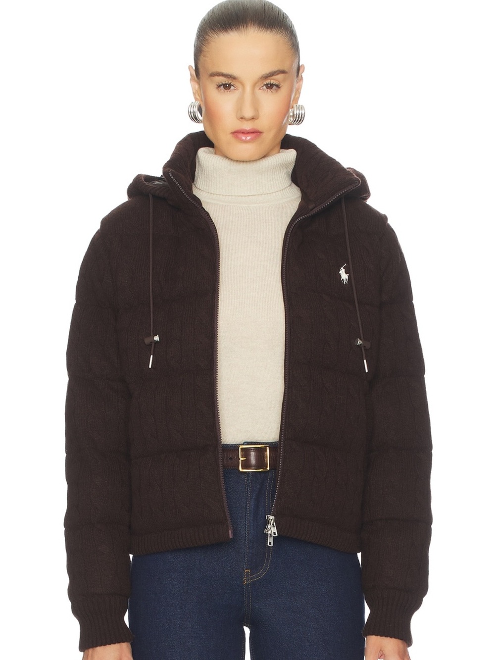 Ralph Lauren Brown Knit Puffer